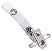 013112105-3370 CLEAR STRAP METAL CROCODILE CLIP WITH PIN, VINYL STRAP AND METAL SNAPS