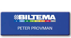 Flat plastic 31-2800-01-56 85x30 Blue foil on white badge - Engraved lines in white