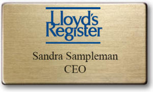 Flat plastic 31-5101-04-30 70x40 Gold foil on black badge - Engraved lines in black