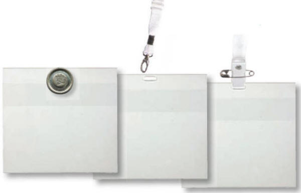 Konferenceskilte med magnet, lanyards, hangclips i mange formater