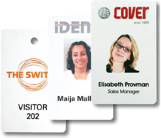 Kort, Quickback og kortholdere med tryk efter opgave og tilbud.