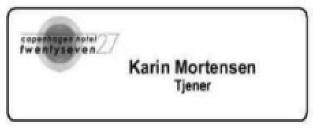 Reversskilt, type: ”Lille rektangel” med afrundede hjørner Dess.: 36716501 Størrelse 25 x 60 mm. og Dess.: 36716500