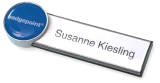 Badgepoint - Name tag systems - We make your name visible fra Dansk Erhvervsbekl�dning. - som Standardprodukter, Individuelle produkter, og som Branchel�sninger: Navneskilte, Reversskilte, Bordskilte, Kampagneskilte, Badge, med tryk og gravering, efter opgaven.