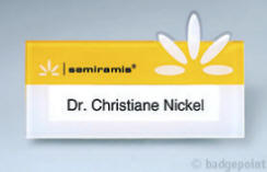 Badgepoint - Name tag systems - We make your name visible fra Dansk Erhvervsbekl�dning. - som Standardprodukter, Individuelle produkter, og som Branchel�sninger: Navneskilte, Reversskilte, Bordskilte, Kampagneskilte, Badge, med tryk og gravering, efter opgaven.