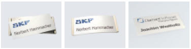 Badgepoint - Name tag systems - We make your name visible fra Dansk Erhvervsbekl�dning. - som Standardprodukter, Individuelle produkter, og som Branchel�sninger: Navneskilte, Reversskilte, Bordskilte, Kampagneskilte, Badge, med tryk og gravering, efter opgaven.