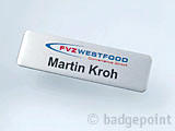 Badgepoint - Name tag systems - We make your name visible fra Dansk Erhvervsbekl�dning. - som Standardprodukter, Individuelle produkter, og som Branchel�sninger: Navneskilte, Reversskilte, Bordskilte, Kampagneskilte, Badge, med tryk og gravering, efter opgaven.