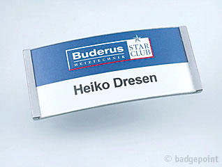 Badgepoint - Name tag systems - We make your name visible fra Dansk Erhvervsbekl�dning. - som Standardprodukter, Individuelle produkter, og som Branchel�sninger: Navneskilte, Reversskilte, Bordskilte, Kampagneskilte, Badge, med tryk og gravering, efter opgaven.