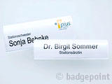 Badgepoint - Name tag systems - We make your name visible fra Dansk Erhvervsbekl�dning. - som Standardprodukter, Individuelle produkter, og som Branchel�sninger: Navneskilte, Reversskilte, Bordskilte, Kampagneskilte, Badge, med tryk og gravering, efter opgaven.