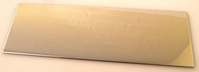 3841633090. H�jglanspoleret rustfri 316 st�l. Skiltet er blankt som et spejl, og st�let af bedste kvalitet. Dimension 90 x 30 mm.. Tykkelse: 1 mm. tykt. Leveres med kl�b p� bagside, til montering inde eller ude. 