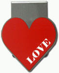 Dess.: 08316DSC09752 Marktex - love - papirclips Minimumproduktion pr. design: 300 enheder. Materiale: Metal, magnetisk. 