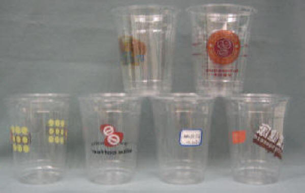 PRINTED PET Clear Plastic Cups and Lids