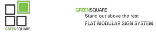 GreenSquare is a manufacturer and supplier of a state of the art flat modular way-finding sign system