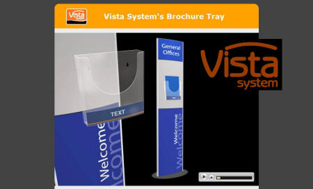 Se videoen - klik her - Vista System Brochurekassetter - til montering af tekster - streamers - logoer - bogstaver og lys, eller noget helt andet.