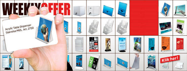 Skilte - Arcryl og displaysystemer - Serie 1200 - fra lager