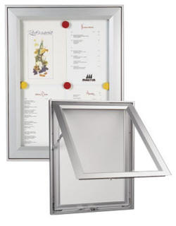 Elegant Info Vitrine som kan anvendes b�de indend�rs og udend�rs.