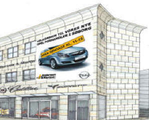 Alle outdoor-bannere kan leveres med kantforstrkning. her et eksempel for Andersen og Martini AS