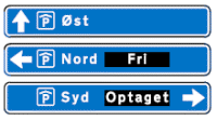 Eksempler p� variable vejvisningstavler