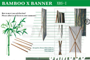 KLIK FOR ET STRRE BILLEDE - Banner i bambus - med mange muligheder for individuelle print.