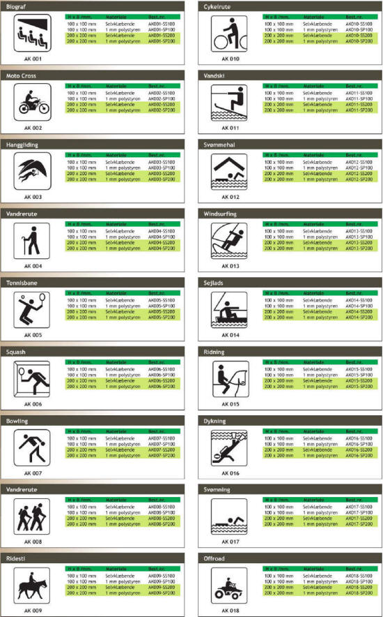Aktiviteter - Piktogrammer til enhver anvisning og lejlighed