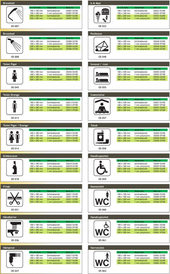 Ferie- og konferencecenter - Piktogrammer til enhver anvisning og lejlighed