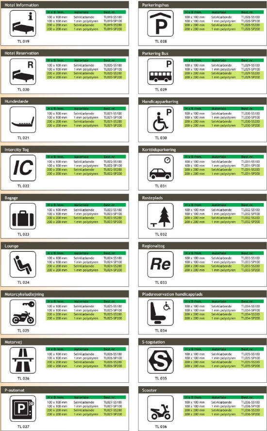 Landtransport - Piktogrammer til enhver anvisning og lejlighed