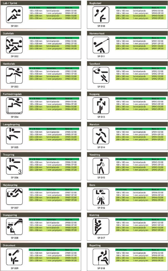 Sport - Piktogrammer til enhver anvisning og lejlighed