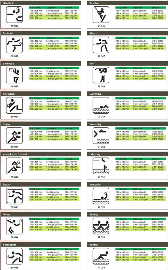 Sport - Piktogrammer til enhver anvisning og lejlighed