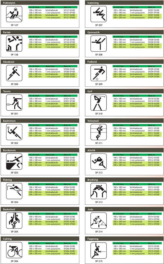 Sport - Piktogrammer til enhver anvisning og lejlighed