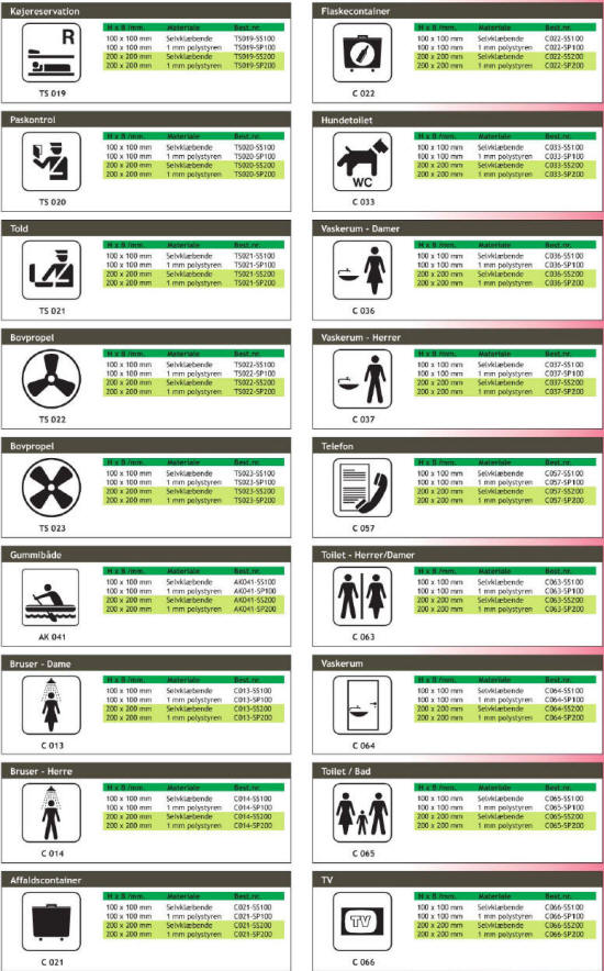 Søtransport - Piktogrammer til enhver anvisning og lejlighed