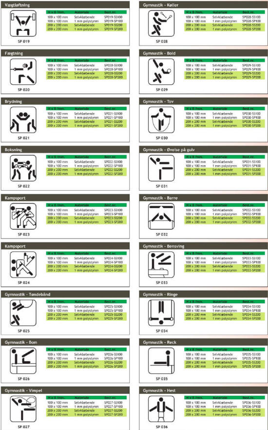 Sport - Piktogrammer til enhver anvisning og lejlighed