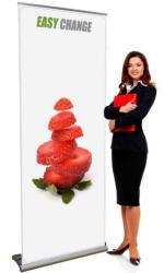 EASY CHANGE - - Roll-Up bannersystemer - EASY CHANGE - Nem at skifte - skabt med henblik på flere anvendelser