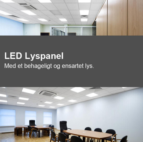 LED Lyspanel til integreret montering i loftet