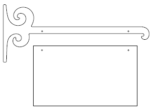 Galgeskilte med tekster og logo i folie og gravering