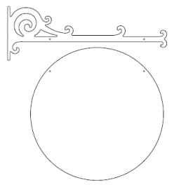 Galgeskilte med tekster og logo i folie og gravering