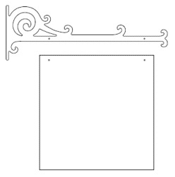 Galgeskilte med tekster og logo i folie og gravering