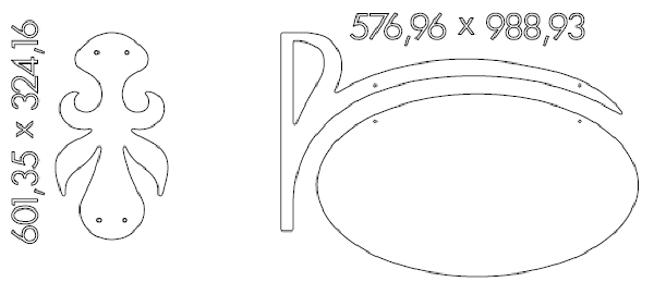 Galgeskilte med tekster og logo i folie og gravering
