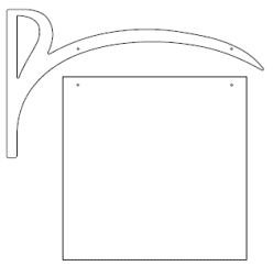 Galgeskilte med tekster og logo i folie og gravering