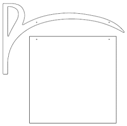 Galgeskilte med tekster og logo i folie og gravering