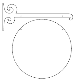 Galgeskilte med tekster og logo i folie og gravering