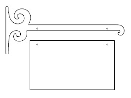 Galgeskilte med tekster og logo i folie og gravering