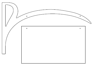 Galgeskilte med tekster og logo i folie og gravering