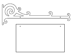 Galgeskilte med tekster og logo i folie og gravering