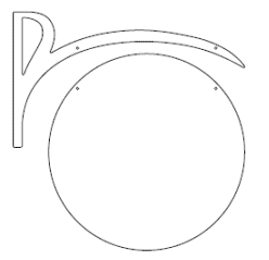 Galgeskilte med tekster og logo i folie og gravering