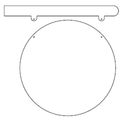 Galgeskilte med tekster og logo i folie og gravering
