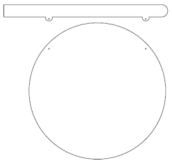Galgeskilte med tekster og logo i folie og gravering