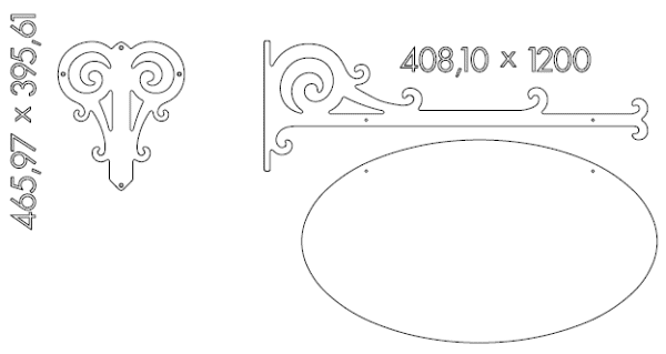 Galgeskilte med tekster og logo i folie og gravering