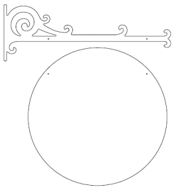 Galgeskilte med tekster og logo i folie og gravering