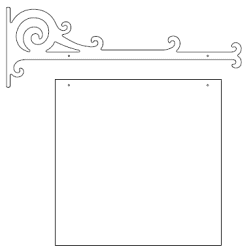 Galgeskilte med tekster og logo i folie og gravering