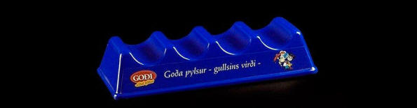 Hotdogholder med serigrafisk trykt budskab og logo