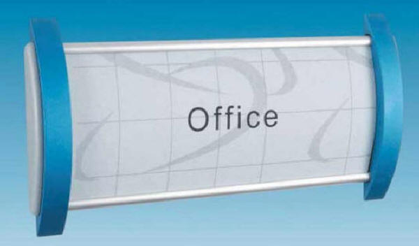 Jupiter vgskilt. Interior Sign Design skiltesystem i aluminium.